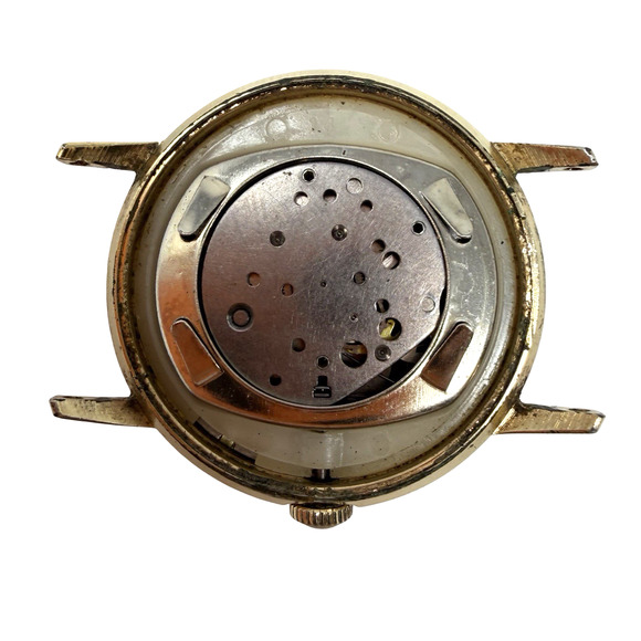 Vintage Timex Waterproof Date Watch Gold Tone 33mm Mens Wristwatch Parts Repair main image 7